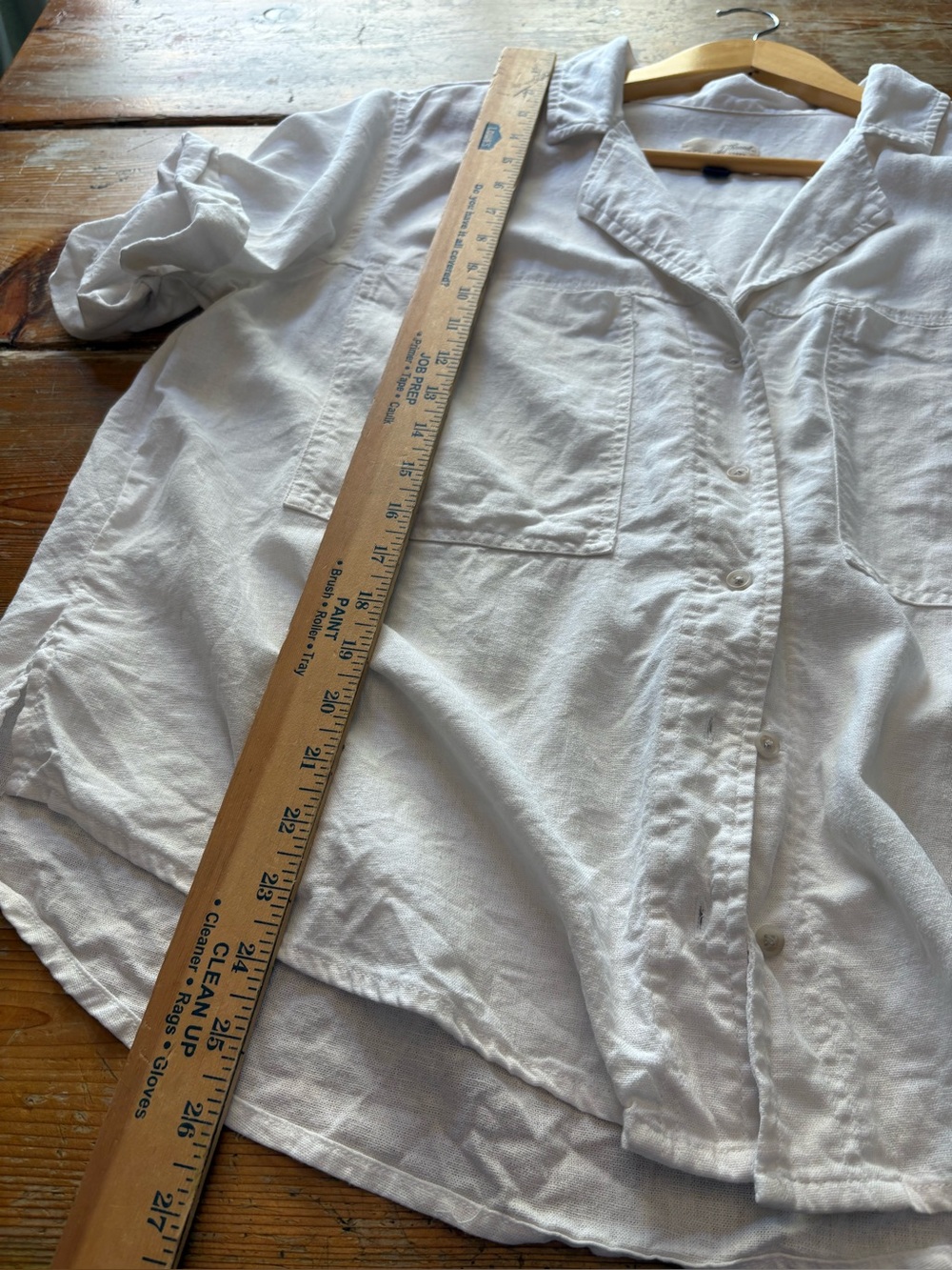 Universal Thread Linen Blend Shirt Jacket White Utility Shacket Large - Picture 6 of 7